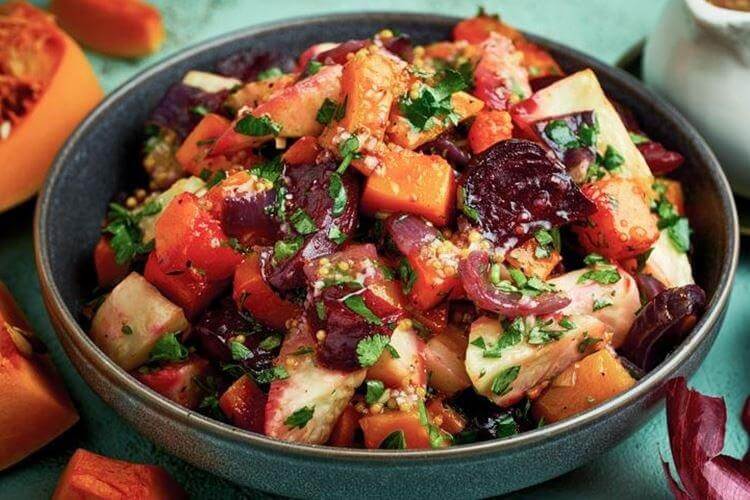 Пісний салат із печених овочів - рецепти